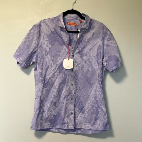 NWT Tori Richard Purple Casual Button Down Shirt - Picture 1 of 8